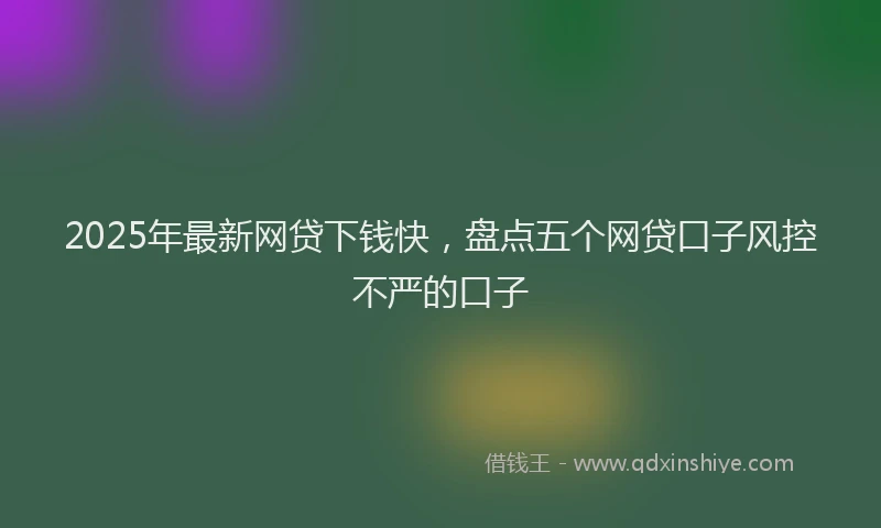 2025年最新网贷下钱快，盘点五个网贷口子风控不严的口子
