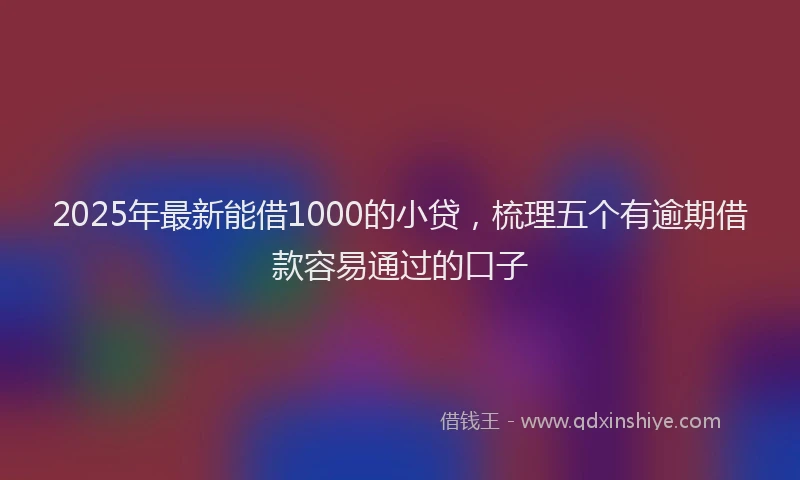 2025年最新能借1000的小贷，梳理五个有逾期借款容易通过的口子
