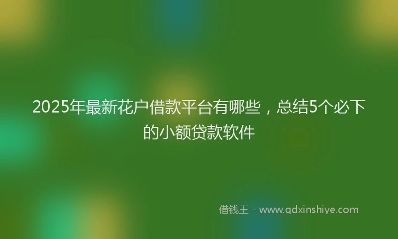 2025年最新花户借款平台有哪些，总结5个必下的小额贷款软件