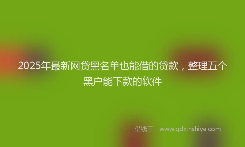 2025年最新网贷黑名单也能借的贷款，整理五个黑户能下款的软件