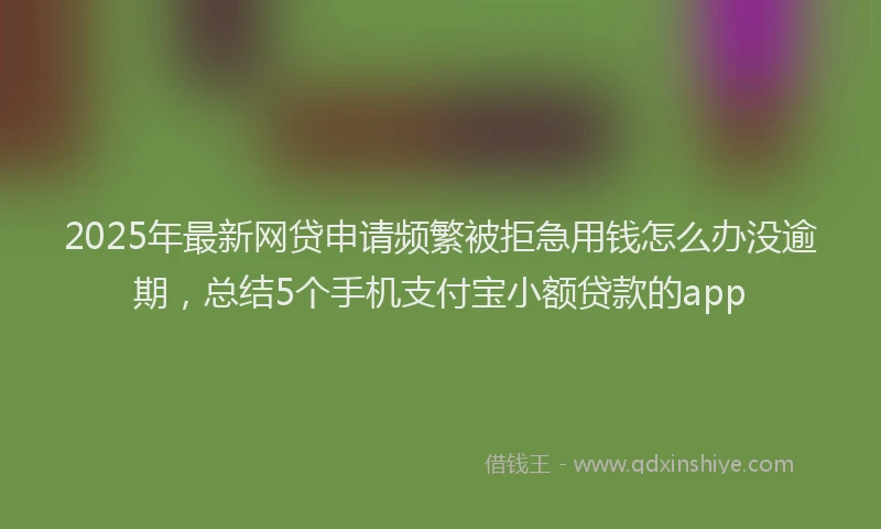 2025年最新网贷申请频繁被拒急用钱怎么办没逾期，总结5个手机支付宝小额贷款的app