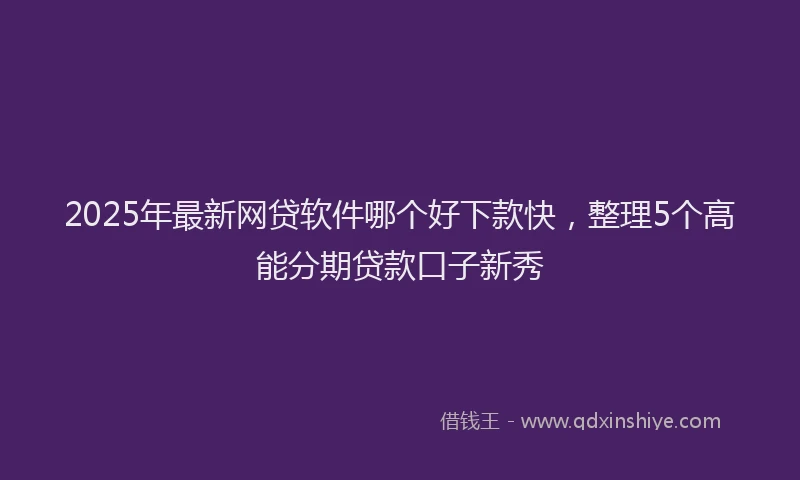 2025年最新网贷软件哪个好下款快，整理5个高能分期贷款口子新秀
