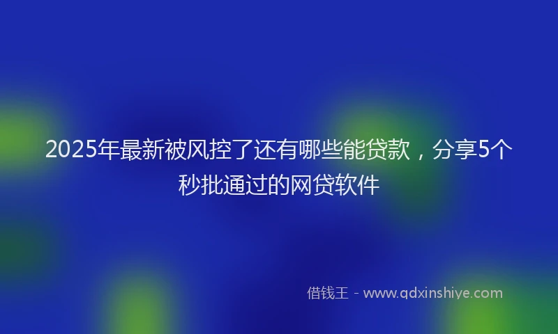 2025年最新被风控了还有哪些能贷款，分享5个秒批通过的网贷软件