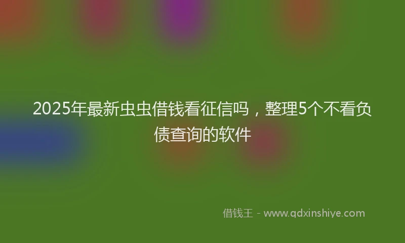 2025年最新虫虫借钱看征信吗，整理5个不看负债查询的软件