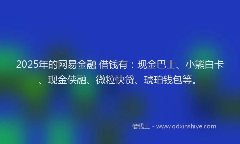 2025年的网易金融 借钱有：现金巴士、小熊白卡、现金侠融、微粒快贷、琥珀钱包等。