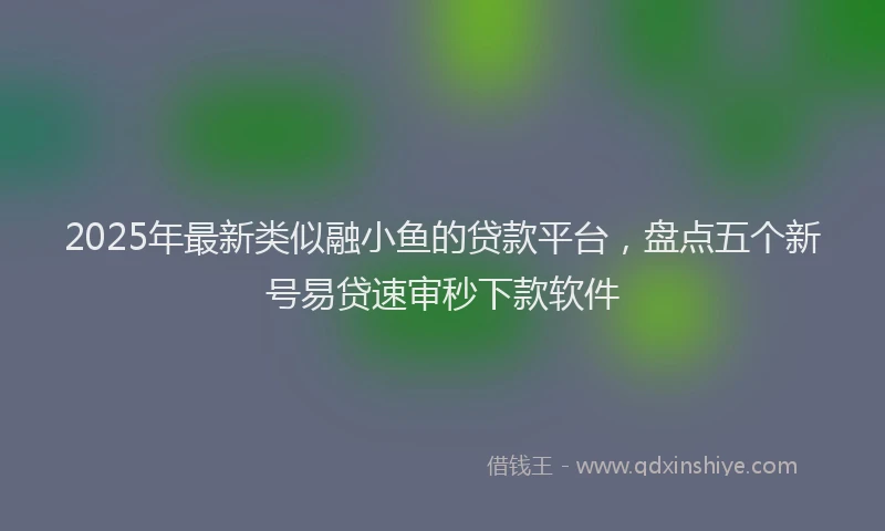 2025年最新类似融小鱼的贷款平台，盘点五个新号易贷速审秒下款软件