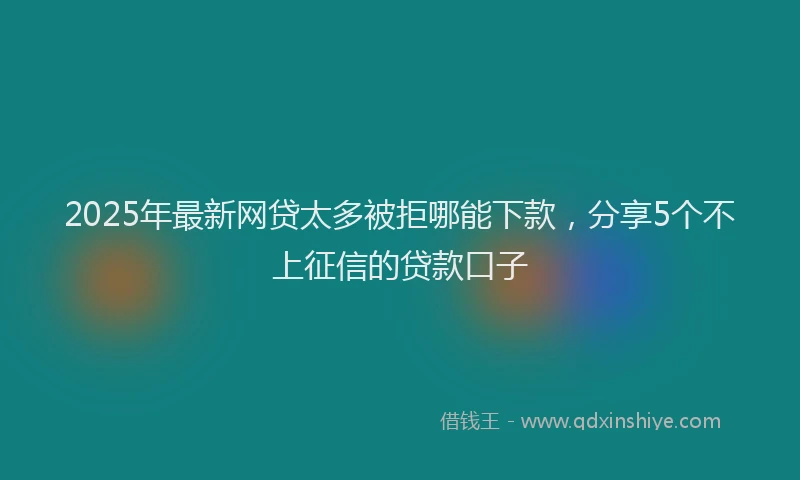 2025年最新网贷太多被拒哪能下款，分享5个不上征信的贷款口子