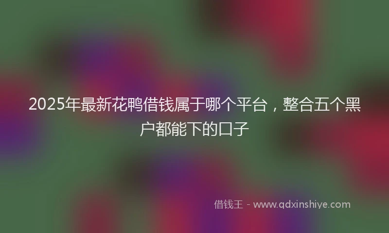 2025年最新花鸭借钱属于哪个平台，整合五个黑户都能下的口子