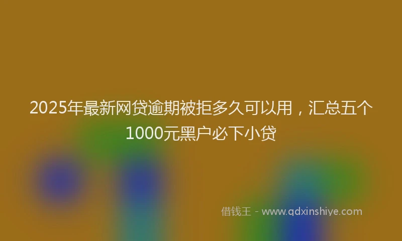 2025年最新网贷逾期被拒多久可以用，汇总五个1000元黑户必下小贷