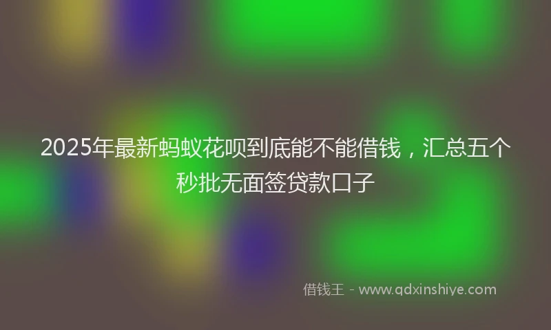 2025年最新蚂蚁花呗到底能不能借钱，汇总五个秒批无面签贷款口子