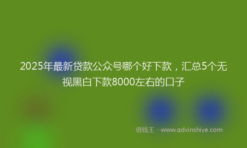 2025年最新贷款公众号哪个好下款，汇总5个无视黑白下款8000左右的口子