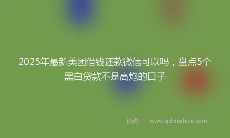 2025年最新美团借钱还款微信可以吗，盘点5个黑白贷款不是高炮的口子