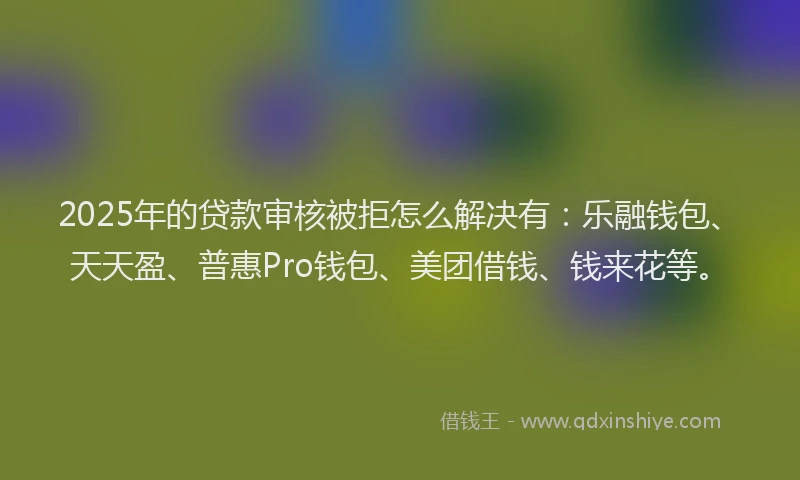 2025年的贷款审核被拒怎么解决有：乐融钱包、天天盈、普惠Pro钱包、美团借钱、钱来花等。