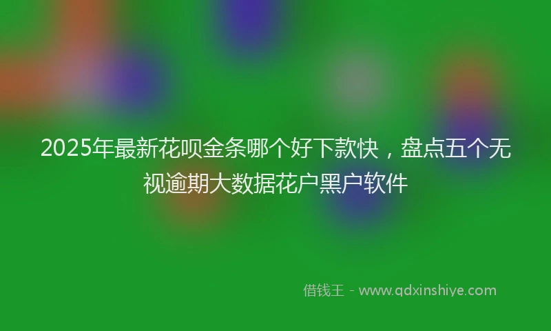 2025年最新花呗金条哪个好下款快，盘点五个无视逾期大数据花户黑户软件