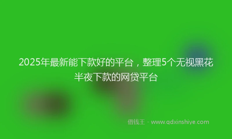 2025年最新能下款好的平台，整理5个无视黑花半夜下款的网贷平台