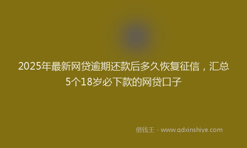 2025年最新网贷逾期还款后多久恢复征信，汇总5个18岁必下款的网贷口子
