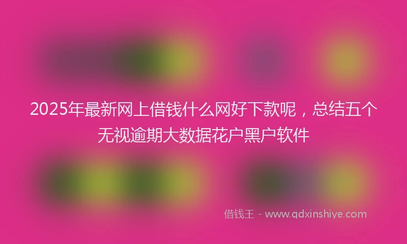 2025年最新网上借钱什么网好下款呢,总结五个无视逾期大数据花户黑户软件