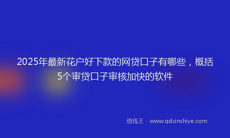 2025年最新花户好下款的网贷口子有哪些，概括5个审贷口子审核加快的软件