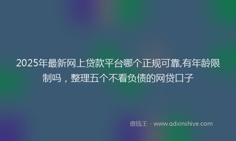 2025年最新网上贷款平台哪个正规可靠,有年龄限制吗，整理五个不看负债的网贷口子