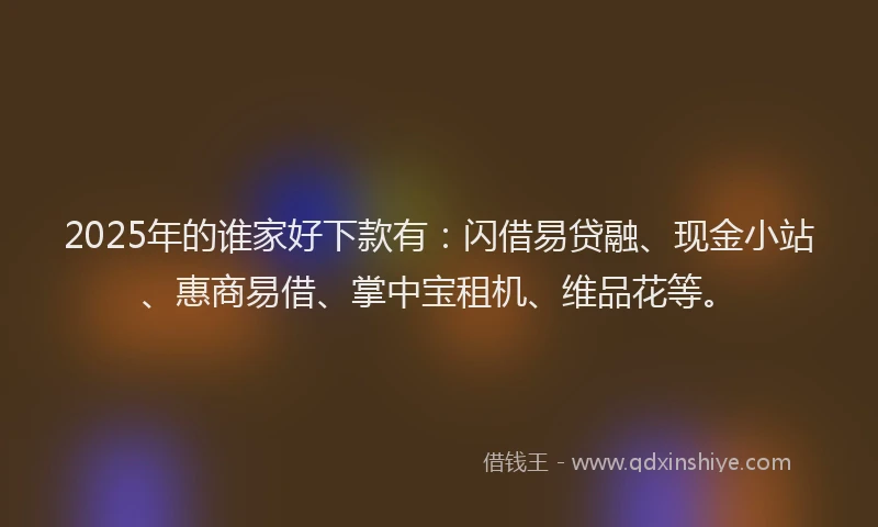 2025年的谁家好下款有：闪借易贷融、现金小站、惠商易借、掌中宝租机、维品花等。