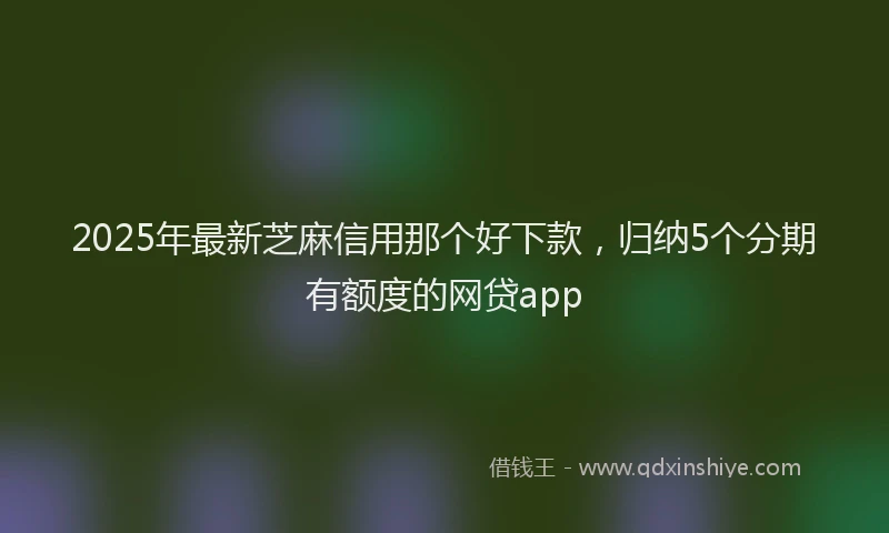 2025年最新芝麻信用那个好下款，归纳5个分期有额度的网贷app