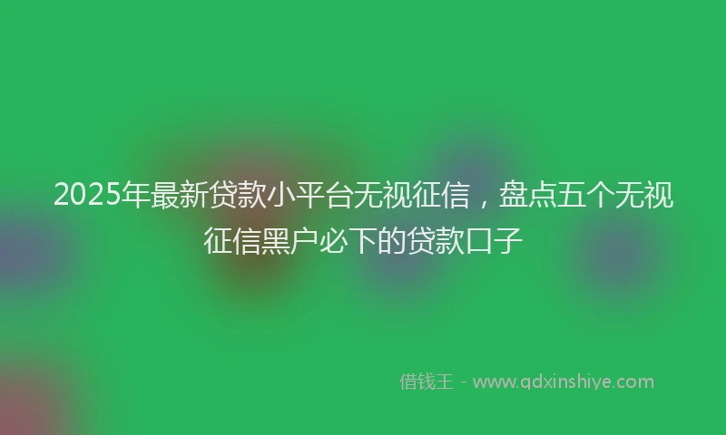 2025年最新贷款小平台无视征信，盘点五个无视征信黑户必下的贷款口子