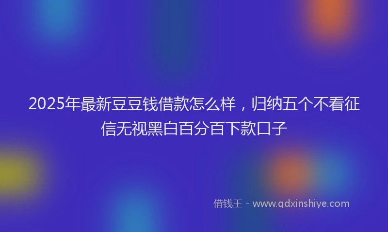 2025年最新豆豆钱借款怎么样，归纳五个不看征信无视黑白百分百下款口子