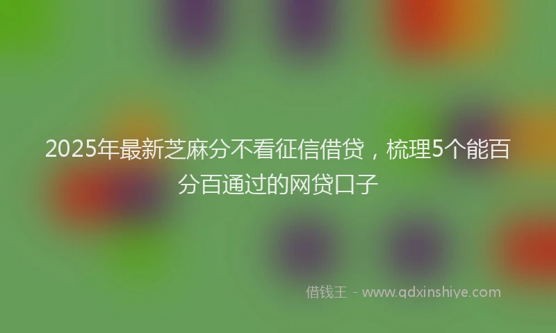 2025年最新芝麻分不看征信借贷，梳理5个能百分百通过的网贷口子