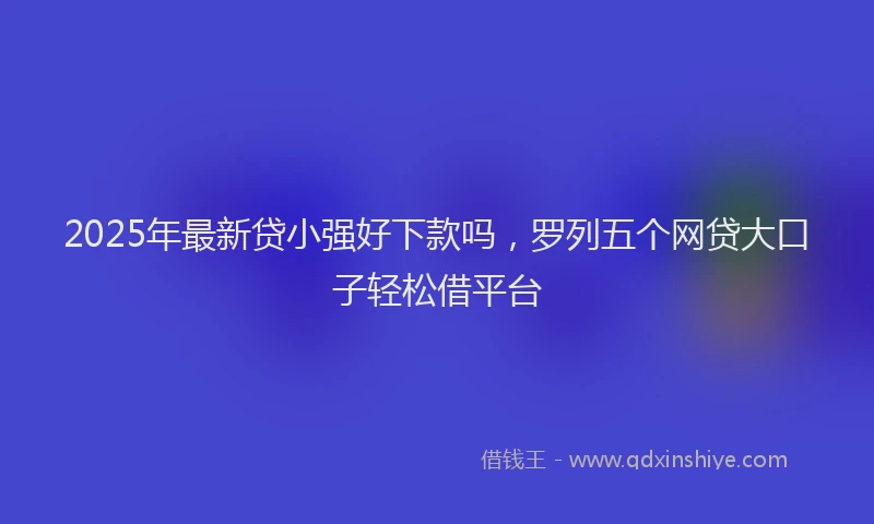 2025年最新贷小强好下款吗，罗列五个网贷大口子轻松借平台