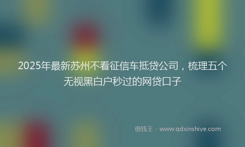 2025年最新苏州不看征信车抵贷公司，梳理五个无视黑白户秒过的网贷口子