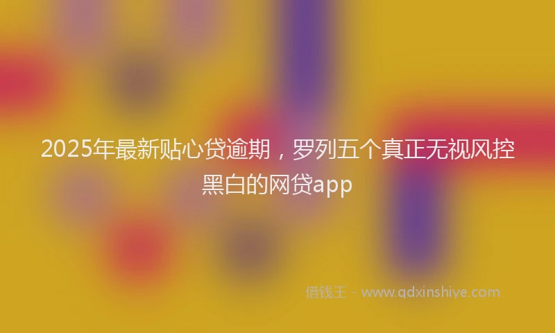 2025年最新贴心贷逾期,罗列五个真正无视风控黑白的网贷app