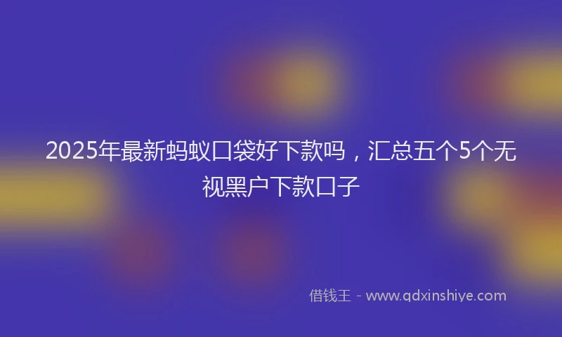 2025年最新蚂蚁口袋好下款吗，汇总五个5个无视黑户下款口子