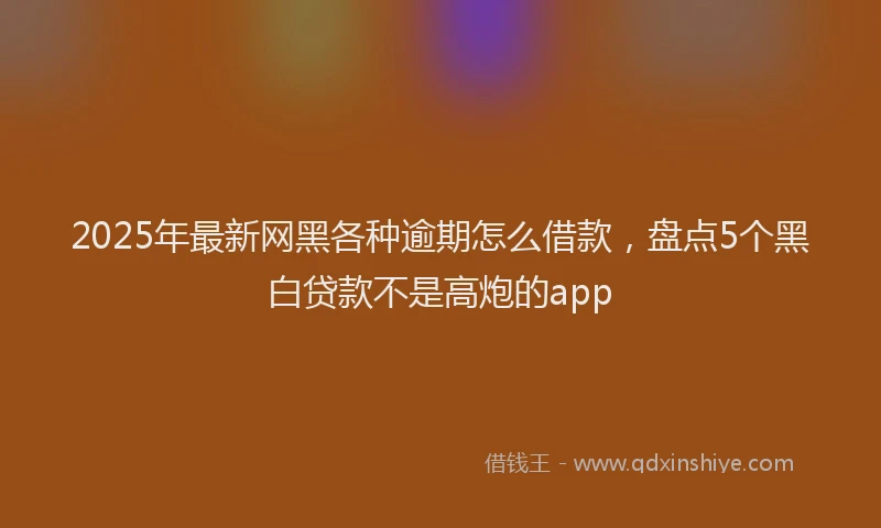 2025年最新网黑各种逾期怎么借款，盘点5个黑白贷款不是高炮的app