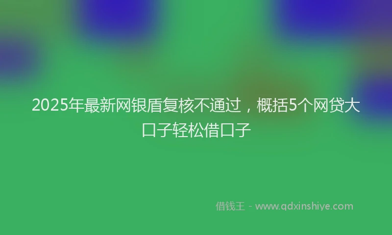2025年最新网银盾复核不通过，概括5个网贷大口子轻松借口子
