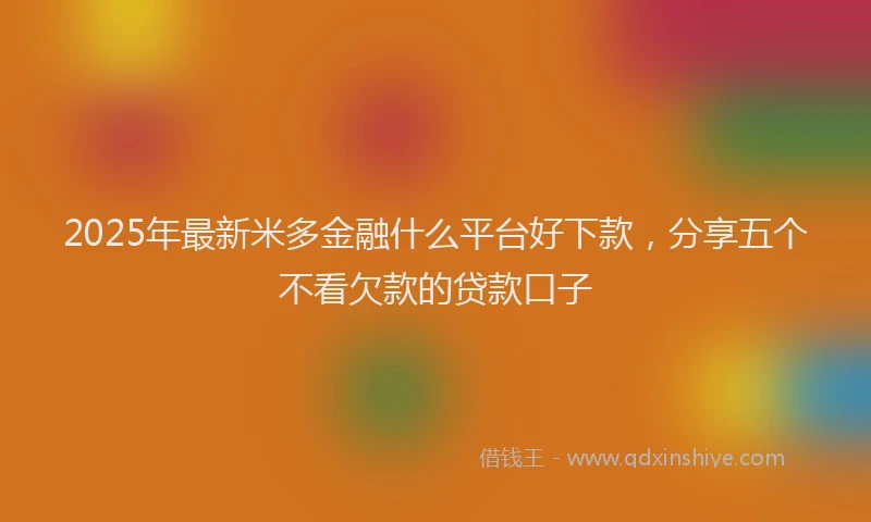 2025年最新米多金融什么平台好下款，分享五个不看欠款的贷款口子
