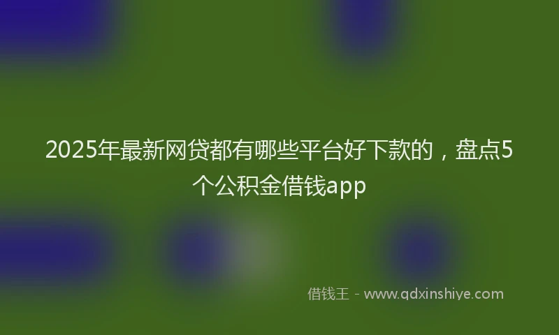 2025年最新网贷都有哪些平台好下款的，盘点5个公积金借钱app