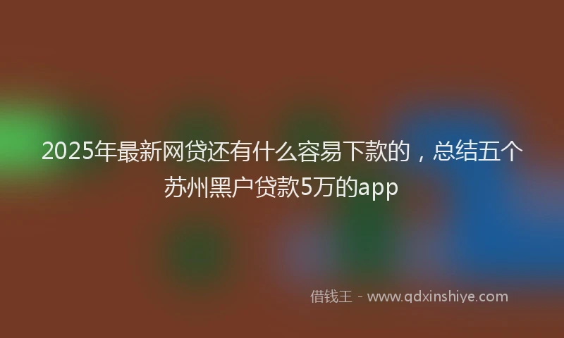 2025年最新网贷还有什么容易下款的，总结五个苏州黑户贷款5万的app