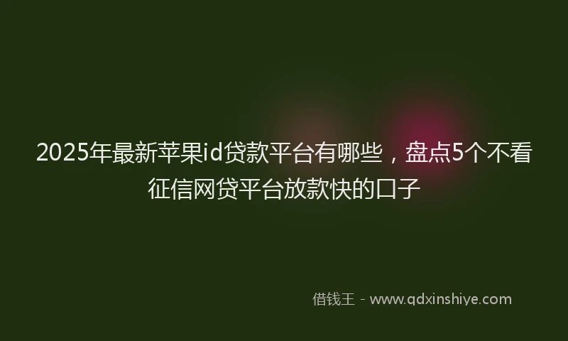 2025年最新苹果id贷款平台有哪些，盘点5个不看征信网贷平台放款快的口子