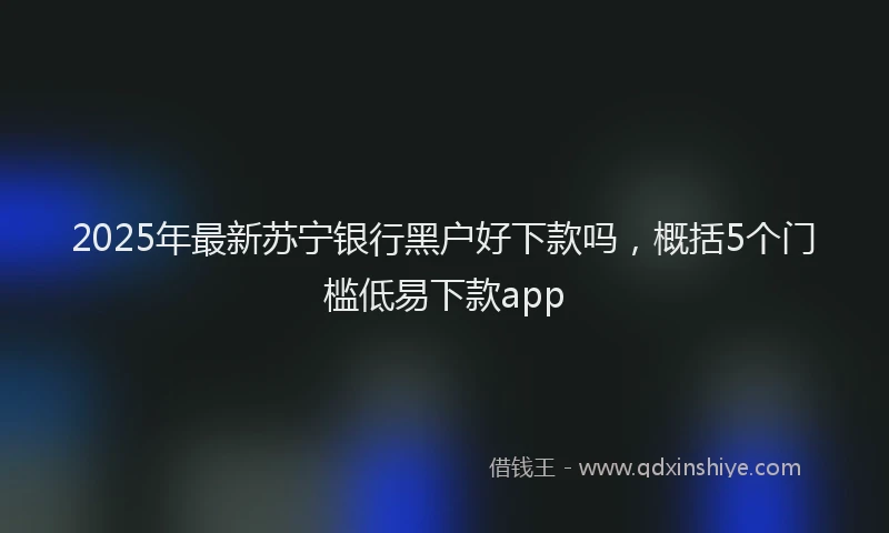 2025年最新苏宁银行黑户好下款吗，概括5个门槛低易下款app
