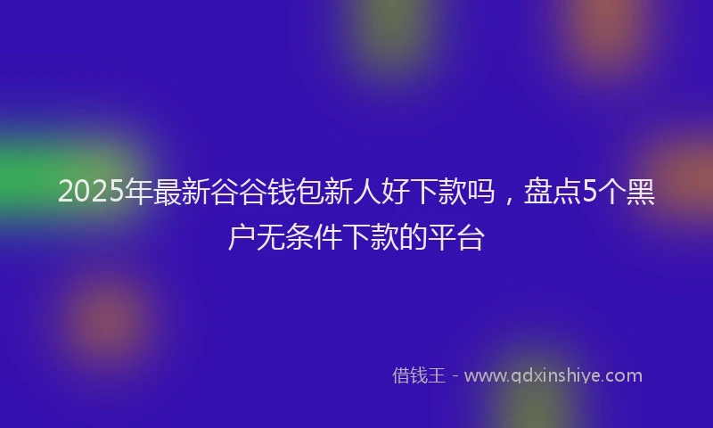 2025年最新谷谷钱包新人好下款吗，盘点5个黑户无条件下款的平台