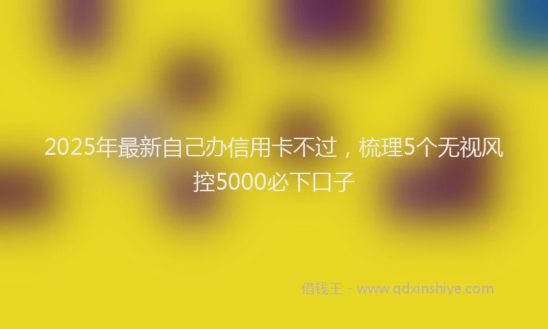 2025年最新自己办信用卡不过，梳理5个无视风控5000必下口子