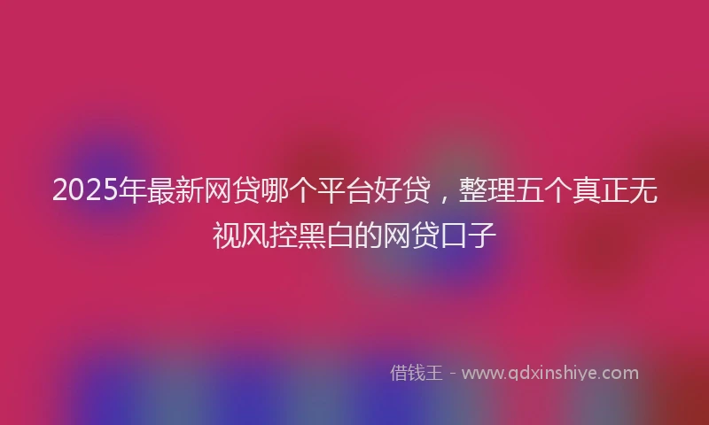 2025年最新网贷哪个平台好贷，整理五个真正无视风控黑白的网贷口子