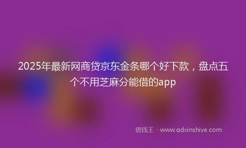 2025年最新网商贷京东金条哪个好下款，盘点五个不用芝麻分能借的app