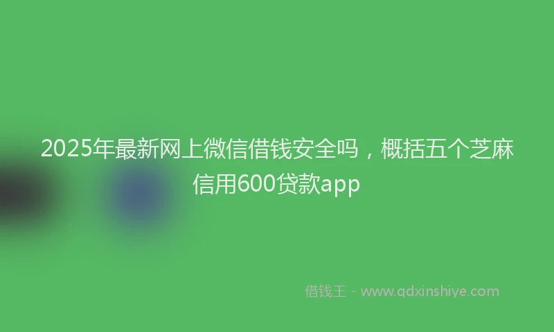 2025年最新网上微信借钱安全吗，概括五个芝麻信用600贷款app