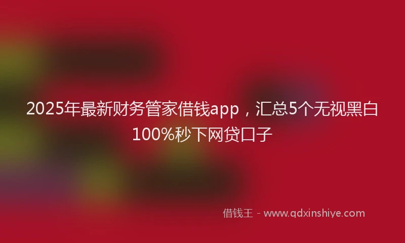 2025年最新财务管家借钱app，汇总5个无视黑白100%秒下网贷口子
