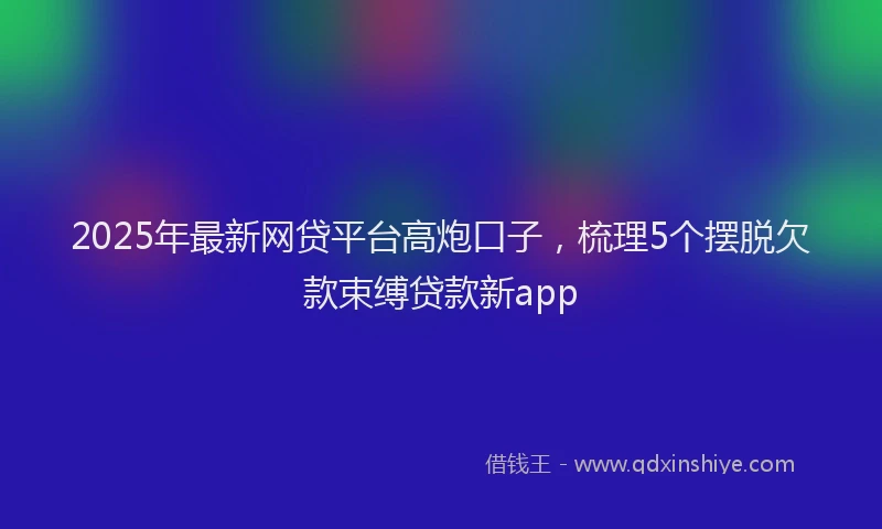 2025年最新网贷平台高炮口子，梳理5个摆脱欠款束缚贷款新app