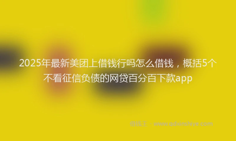 2025年最新美团上借钱行吗怎么借钱，概括5个不看征信负债的网贷百分百下款app