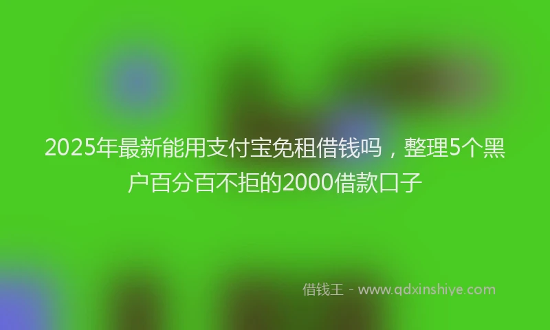 2025年最新能用支付宝免租借钱吗，整理5个黑户百分百不拒的2000借款口子