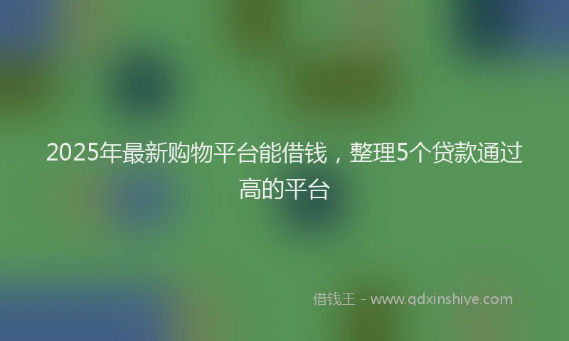 2025年最新购物平台能借钱，整理5个贷款通过高的平台