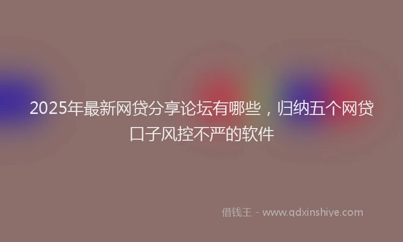 2025年最新网贷分享论坛有哪些，归纳五个网贷口子风控不严的软件